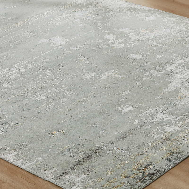 Illusion Weave Hand Knotted Abstract Area Rug, Rectangle 10' x 14'