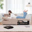 Canapé-lit en lin convertible 4-en-1 Adda de 71 po Adda, fauteuil en lin pour petit espace, canapé-lit futon avec 2 coussins décoratifs pour le salon, fauteuil inclinable simple avec 5 dossiers réglables pour la chambre à coucher-50234823