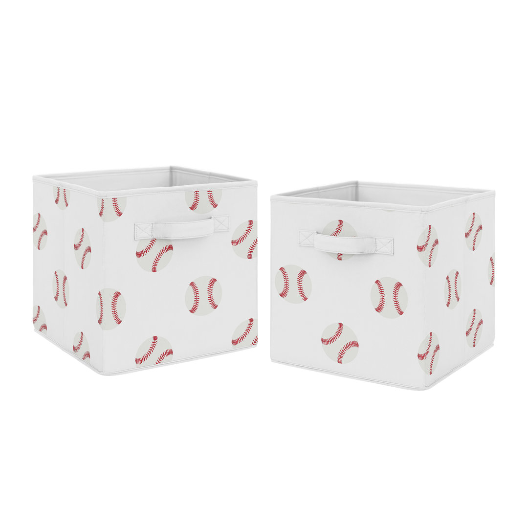 Baseball Patch Fabric Bin (Set of 2) Sweet Jojo Designs