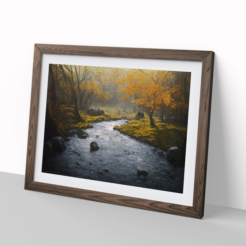 Ultimate Forest Stream - Framed Print, 34cm H x 46cm W x 2cm D, Walnut Framed