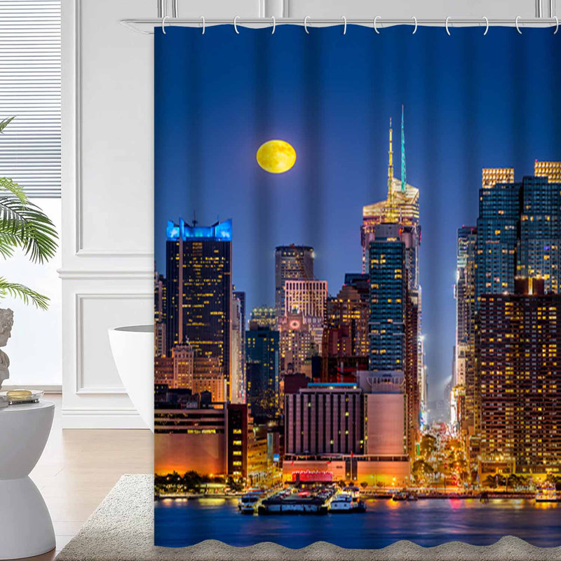 Rideau de douche Super Moon Manhattan City, 72" L x 84" W