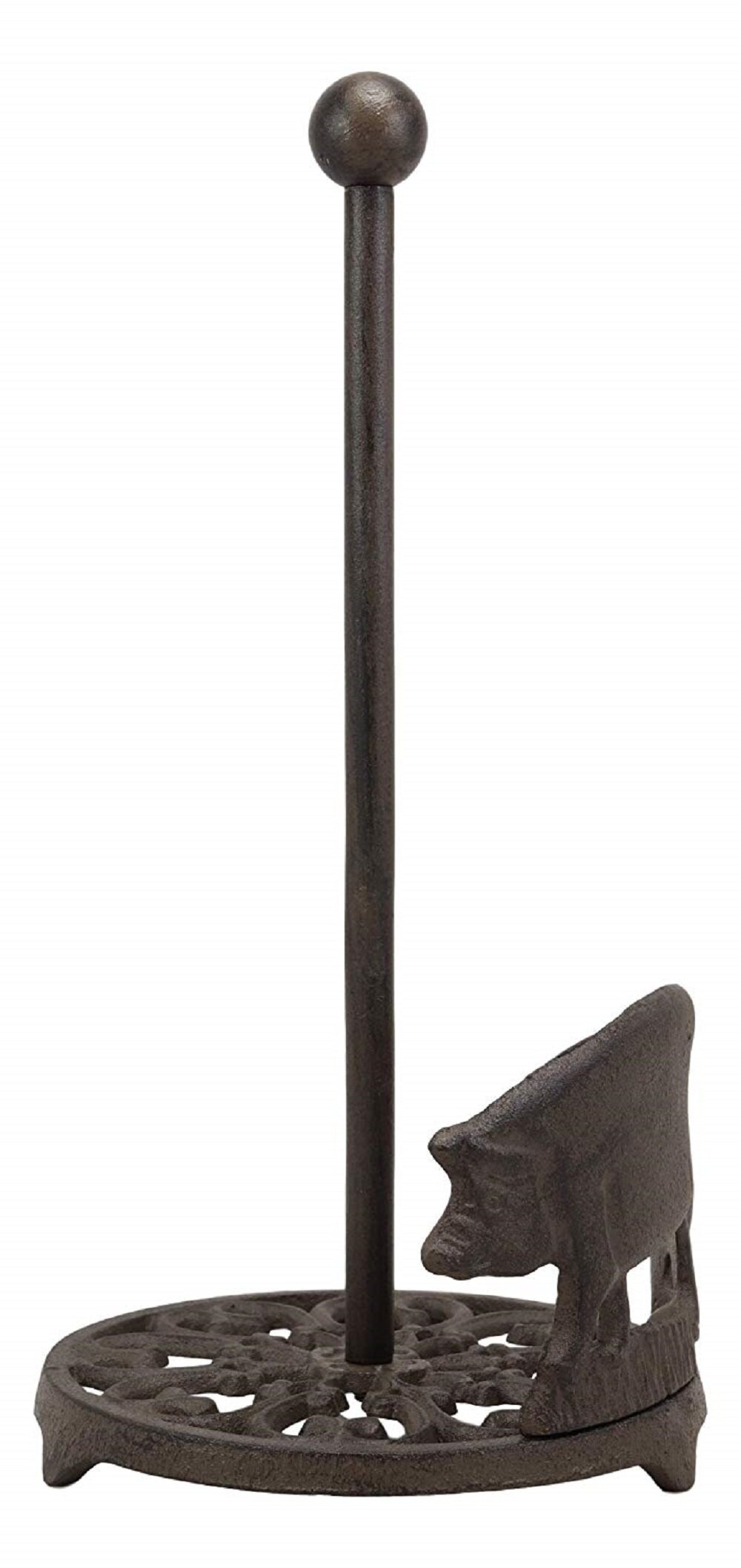 Cast Iron Free Standing Paper Towel Holder Fleur de Lis Living Finish: Black