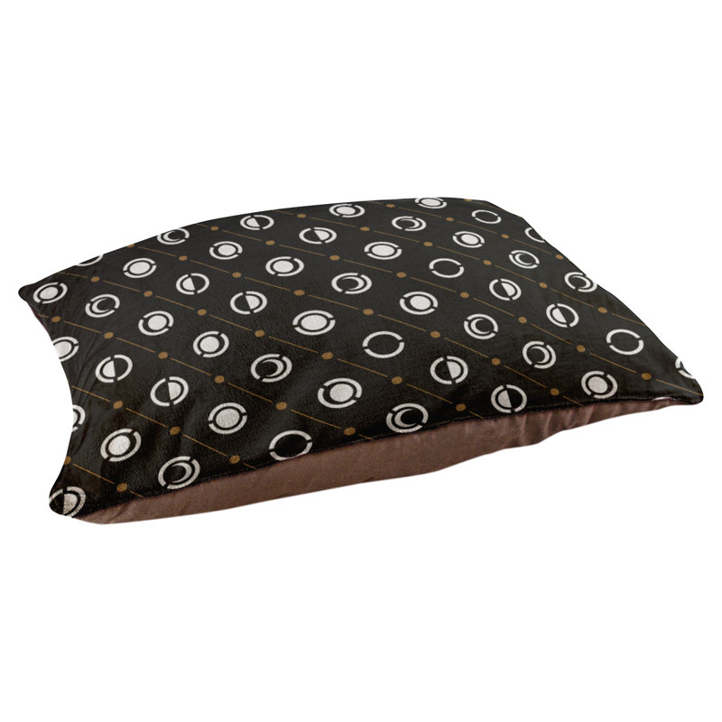 Coussin intérieur pour chien moon phases Chenault, Grand (l 50 po x P 7 po x H 40 po), Orange et gris