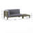 Left Corner Bench & Coffee Table Set - Acacia Wood, Slat Design, Water-resistant Cushions-888872796