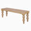 Banc en bois massif de 58 po Braydan avec pieds tournés à la main - Naturel rustique-1769215315