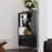 Wooden Corner Bar Cabinet With 2 Open Storage Shelves And 2 Drawers, Mirrored Back Sideboard Cabinet, High Feet/Legs For Easy Cleaning, Buffet Cabinet BLACK-1956092846
