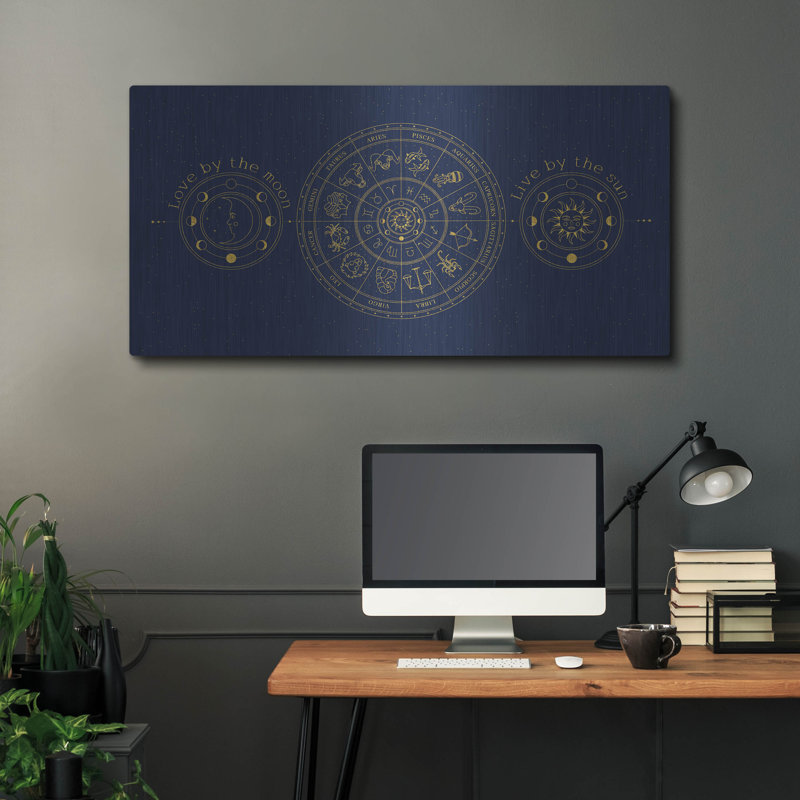 «Celestial Gold G» par Jean Plout, art mural en métal, H 24 po x l 48 po
