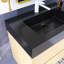 30 po W Meuble-lavabo mural à simple cuve avec lavabo noir-106950520