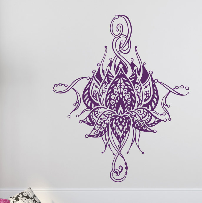Décalcomanie murale fleur lotus Buller, Violet