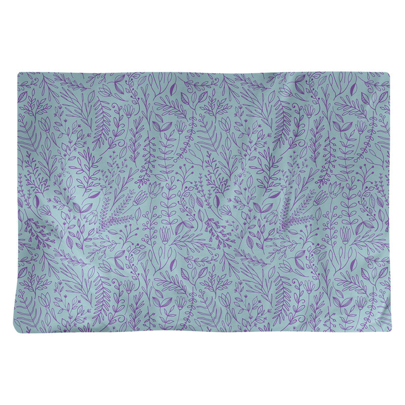 Napperon en coton à motif floral classique de 18 po ditsy, Bleu / Mauve