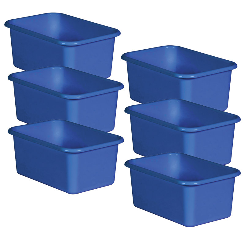 Ensemble de bacs en plastique, Bleu, H 7,75 po x l 11,38 po x P 5 po