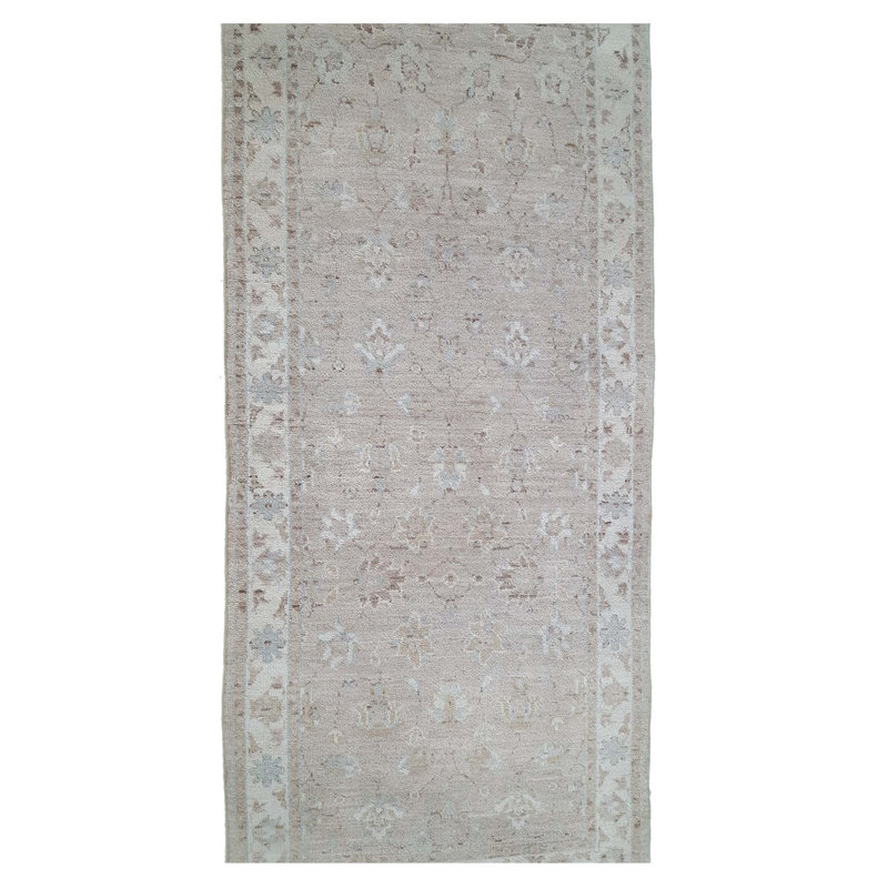 Daugherty Hand Knotted 2.6x6 Ivory Runner