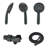 Matt black high pressure multi function with hand held shower faucet