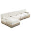 Velours beige en forme de L avec jupe à pampille, 4 sièges, combinaison, convient au salon - siège en forme de 135 po, style ergonomique