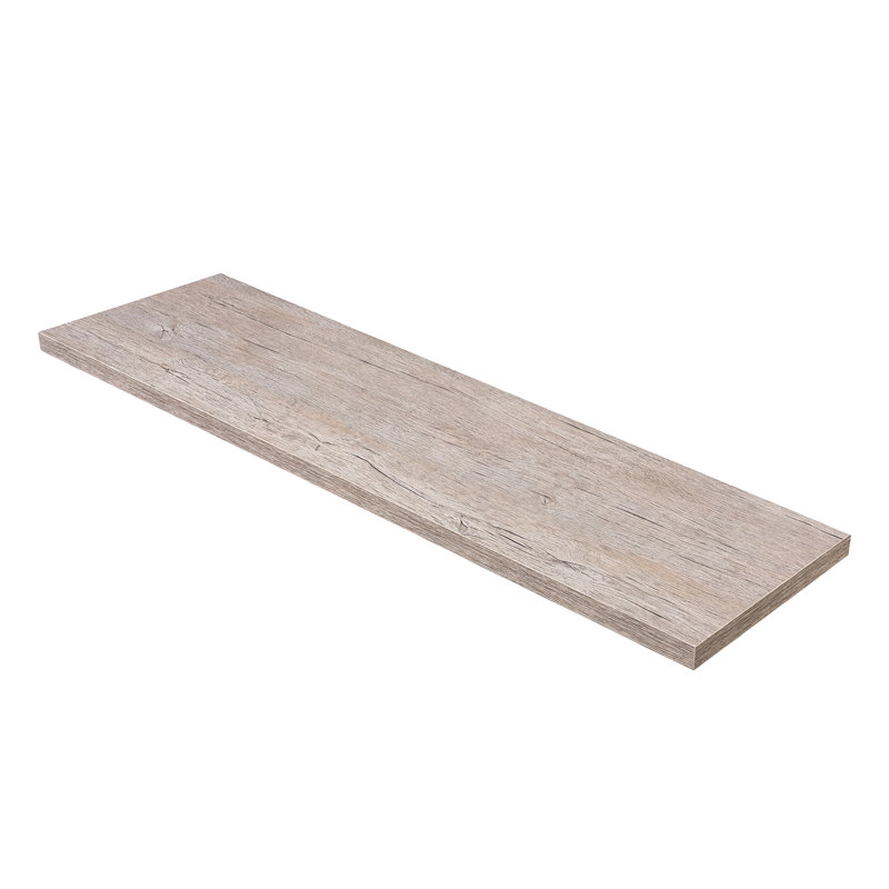 Plateau de salle de bain double 63 po à fixation sur plateau en bois meuble-lavabo Mcnulty, Chêne Memphis