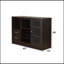 Armoire à vin sophistiquée à finition espresso avec options de rangement polyvalentes