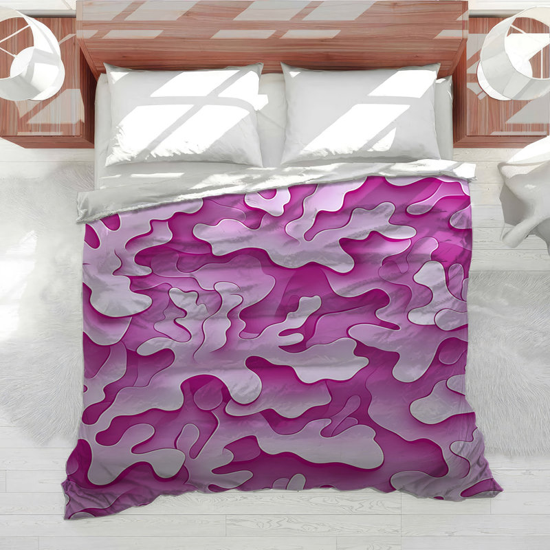 Édredon abstrait à couches mauves Hollywood Regency, Édredon simple