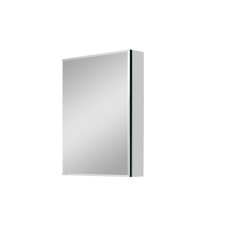 Armoire à pharmacie 20 po x 26 po avec miroir à fixation en surface ou encastré, Argent argent