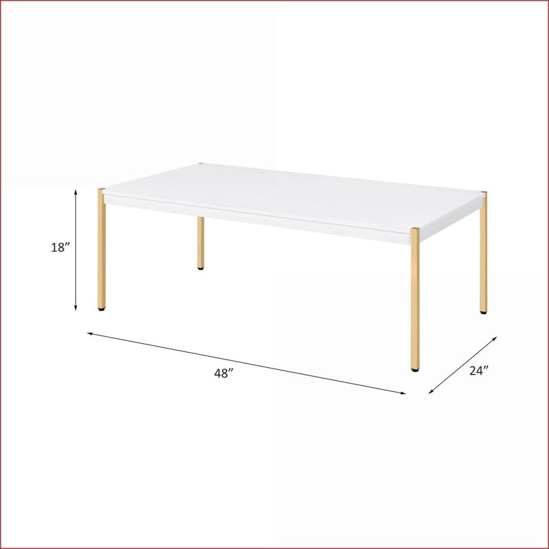 Table basse contemporaine en bois d'hévéa massif avec tablette pour le salon, peu encombrante