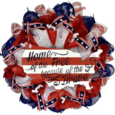 Drapeau de couronne patriotique avec «Home of the Free»