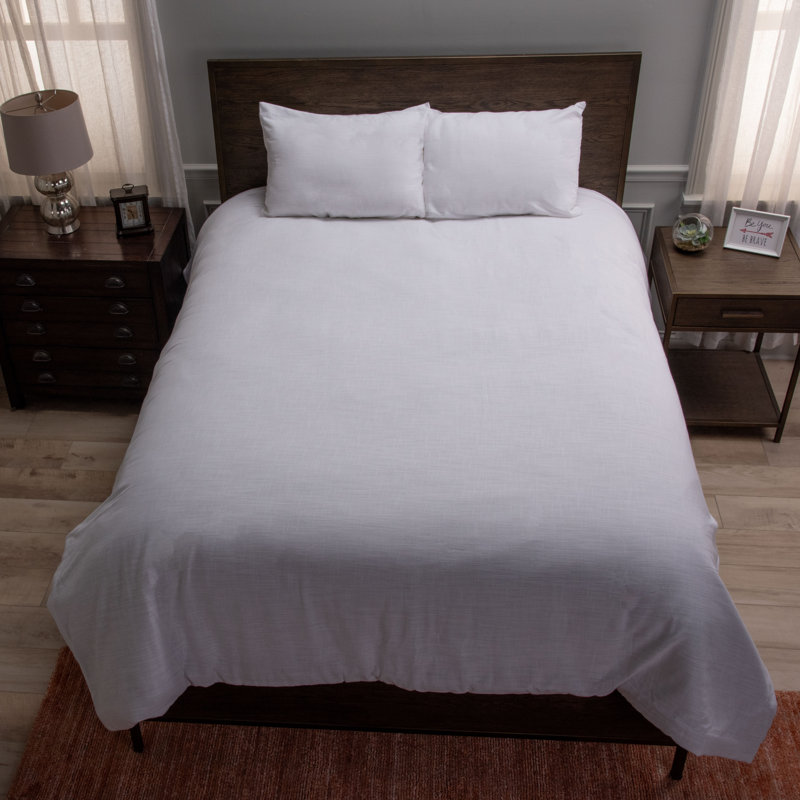 Zandy Cotton Comforter, King Comforter + 2 King Shams, White