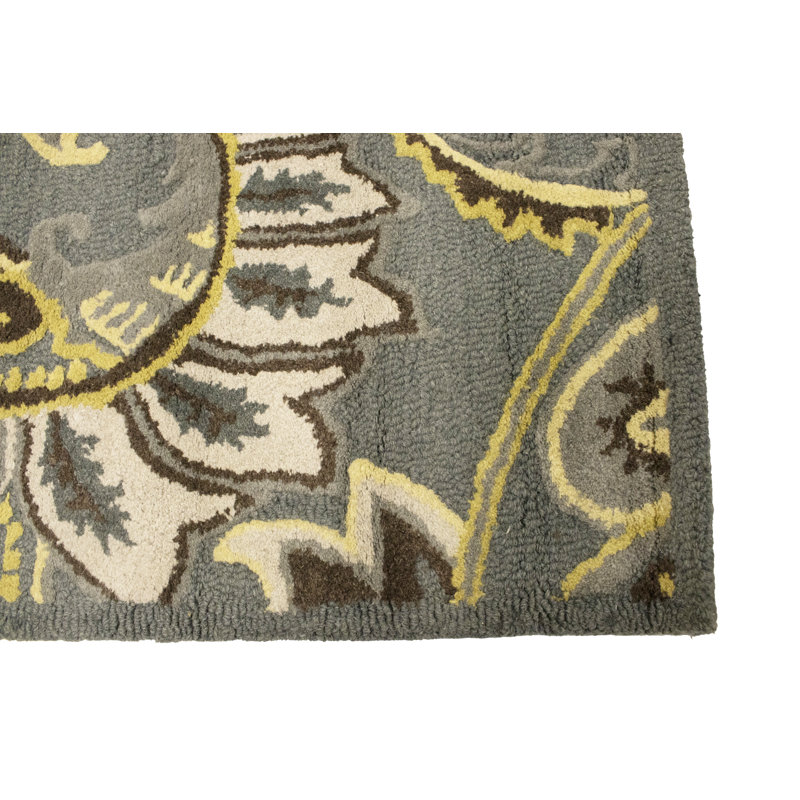 Tapis moderne gris touffeté à la main 5 x 8 Selvie