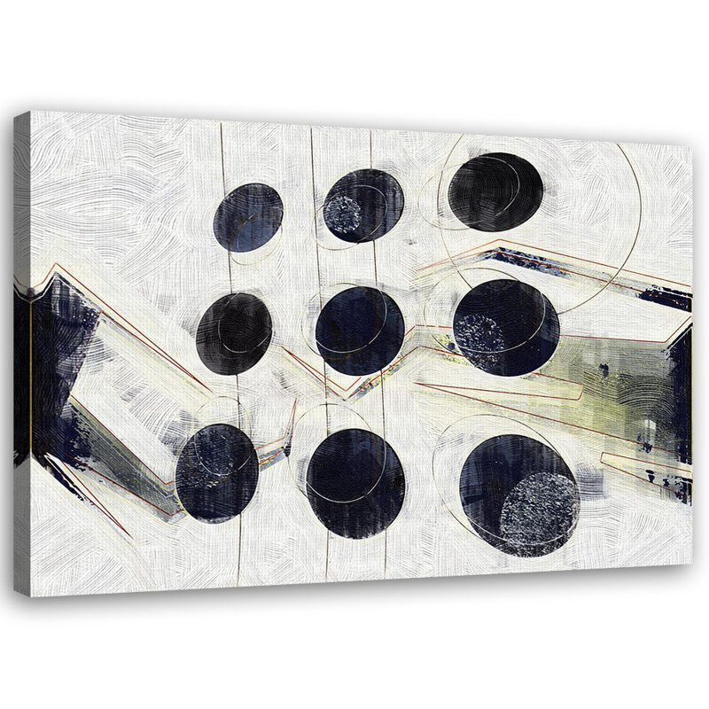 Abstract Circles 3D - No Frame Print on Canvas, 80cm H x 120cm W