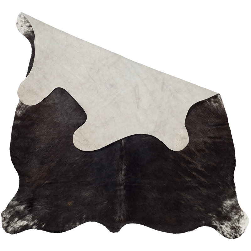 Tapis en cuir de vache naturel, 4 pi 6 po x 6 pi 6 po