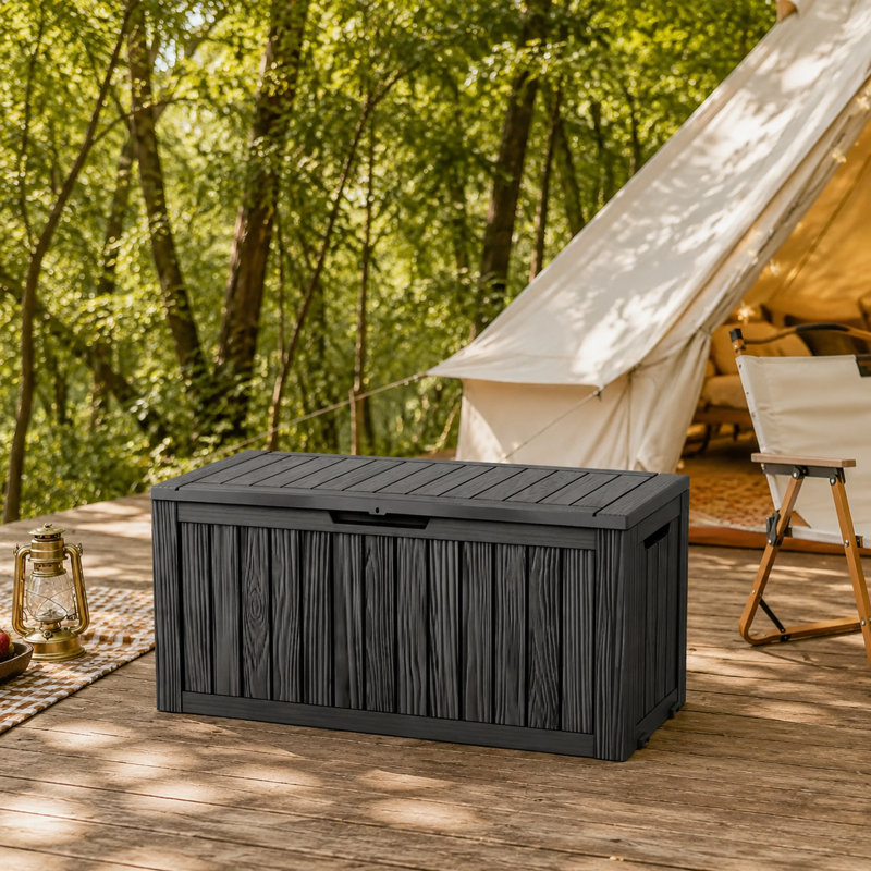 Boîte de rangement pour terrasse 75 gallons, Noir