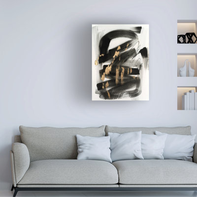 Art mural sur toile tendue - "Ink Shadow I" de June Erica Vess pour décoration de salon, de chambre à coucher ou de bureau - 14 x 19