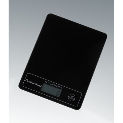 Échelle de cuisine digitale creative home 73384 avec plateau en verre trempé, noir