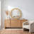 Nirvelli Natural Rattan 35.8" Dia. Round Accent Wall Mirror with D-Ring Hangers-1593395730-1593514990