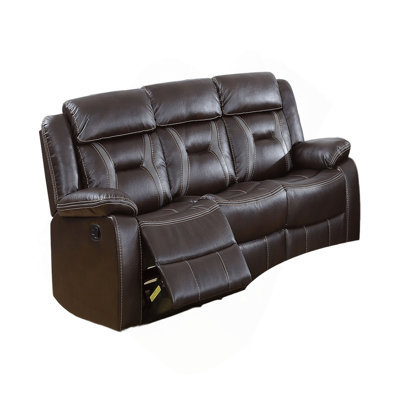 Modern Console Motion Sofa 1Pc Cup Holders Storage Dark Rosy Brown Finish Primary Room Furniture
