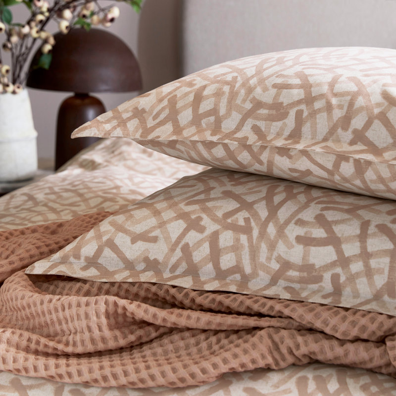 Oonagh Cotton Abstract Duvet Cover Set, Single Duvet Cover + 1 Pillowcase