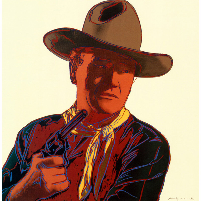 Cowboys et Indiens: John Wayne, H 15 po x l 15 po
