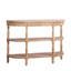 Console en bois fabriquée à la main avec garniture tissée à la main, tablettes de rangement à 3 niveaux, table d'entrée ovale avec pieds sculptés, table d'appoint rustique Coastal Farmhouse, table de canapé d'entrée de 49 po