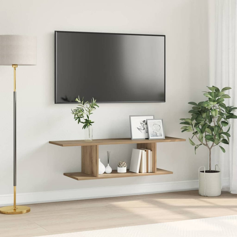 TV Cabinet Engineered Wood, 35cm H x 102cm L x 35cm W, Natural
