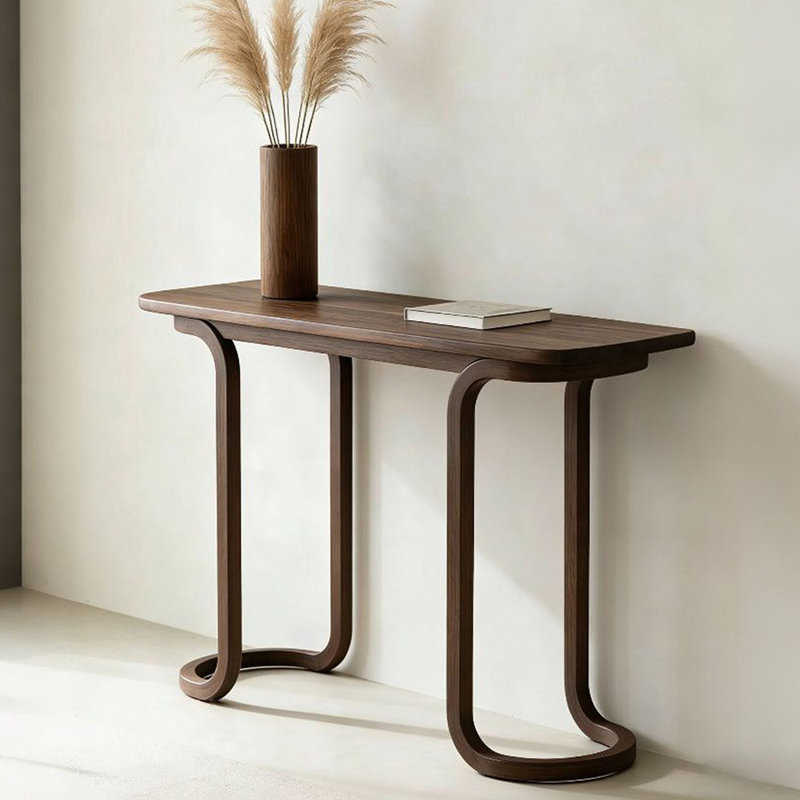 Console brune de style chinois, H 35,4 po x l 39,4 po x P 13,8 po