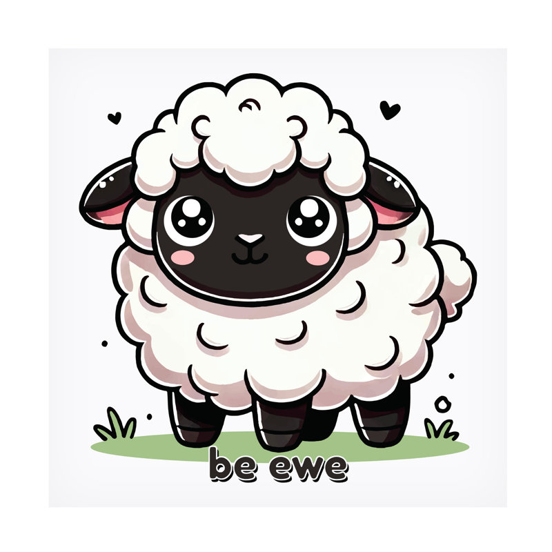 Art sur toile Tina Lavoie Be Ewe, H 18 po x l 18 po