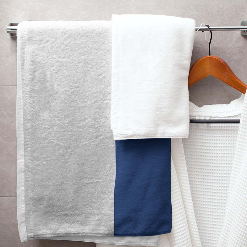 Denver Throwback Football Stripes , Poly/Cotton, Bath Towel, Royal Blue