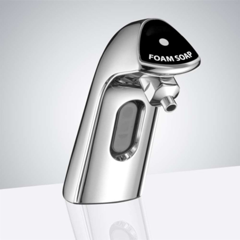 Distributeur de savon désinfectant pour les mains en chrome