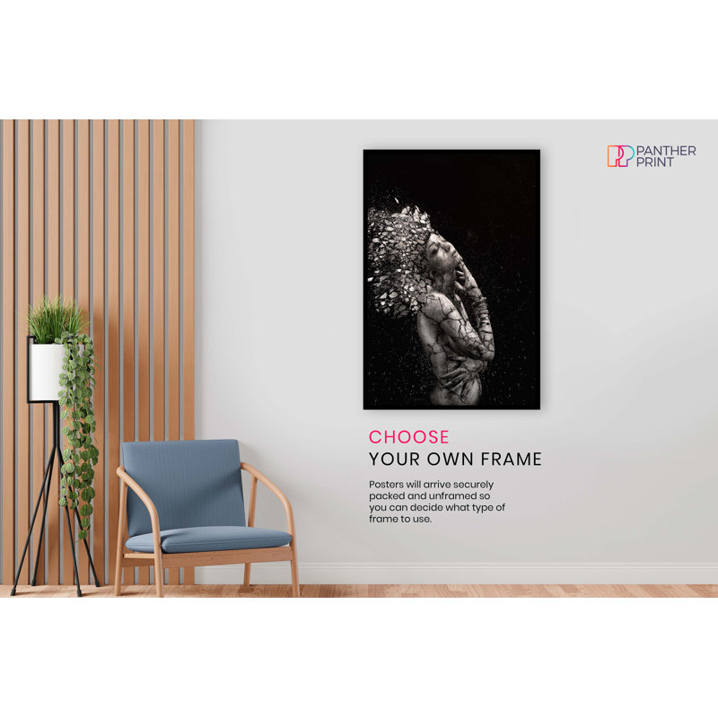 Shattered Naked Woman - Wrapped Canvas Art Prints, 46cm H x 31cm W, Wrapped Canvas