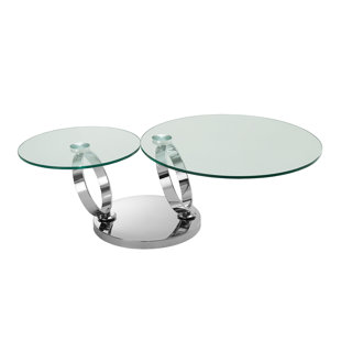 Table basse par satellite en verre transparent