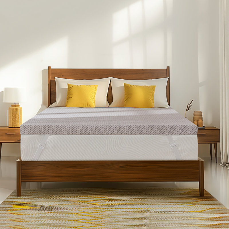 Surmatelas en mousse viscoélastique gélifiée 3 "avec housse de refroidissement, Simple
