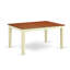 Ensemble de table et chaises de cuisine 7 pièces comprenant une table de salle à manger rectangulaire avec rallonge papillon et 6 chaises en bois massif, babeurre et cerise-31769997-49679132