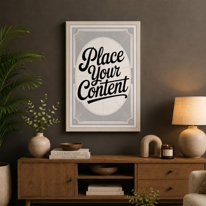 Elegant Script Template Art Deco - Wrapped Canvas, 18x12 - 45.7 x 30.5 cm, White Border