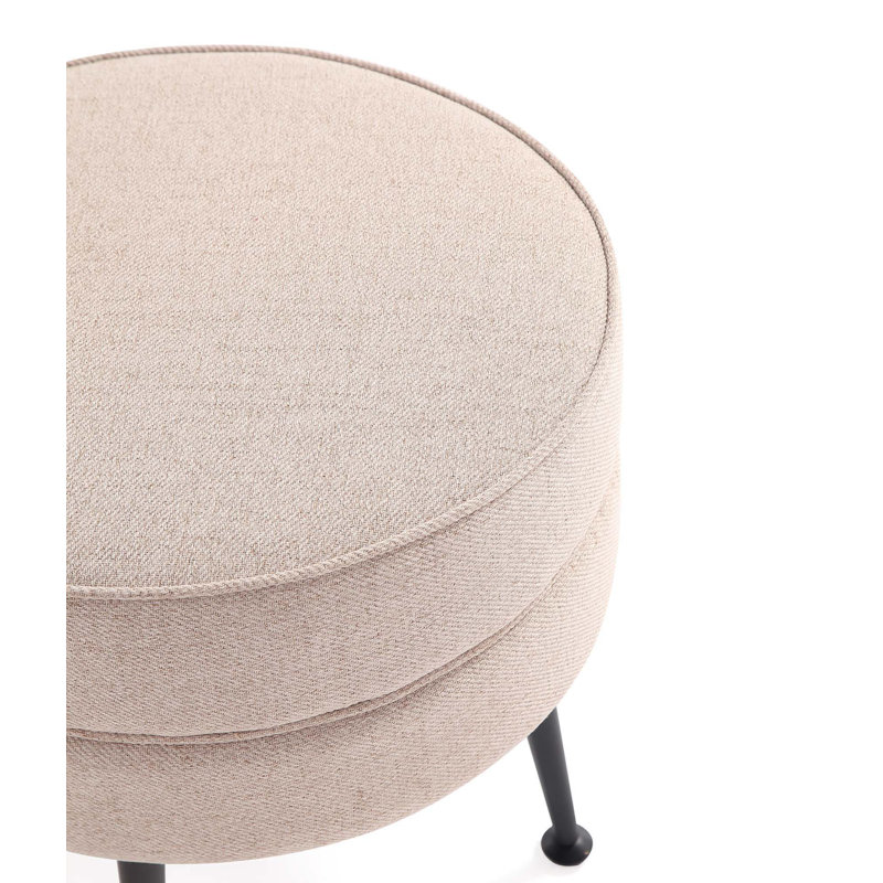 Upholstered Accent Ottoman | Solid Wood Base | Wheat Color | Gift Idea, Wheat