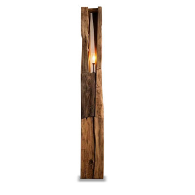 Zen-Style Living Room Wooden Standing Lamp