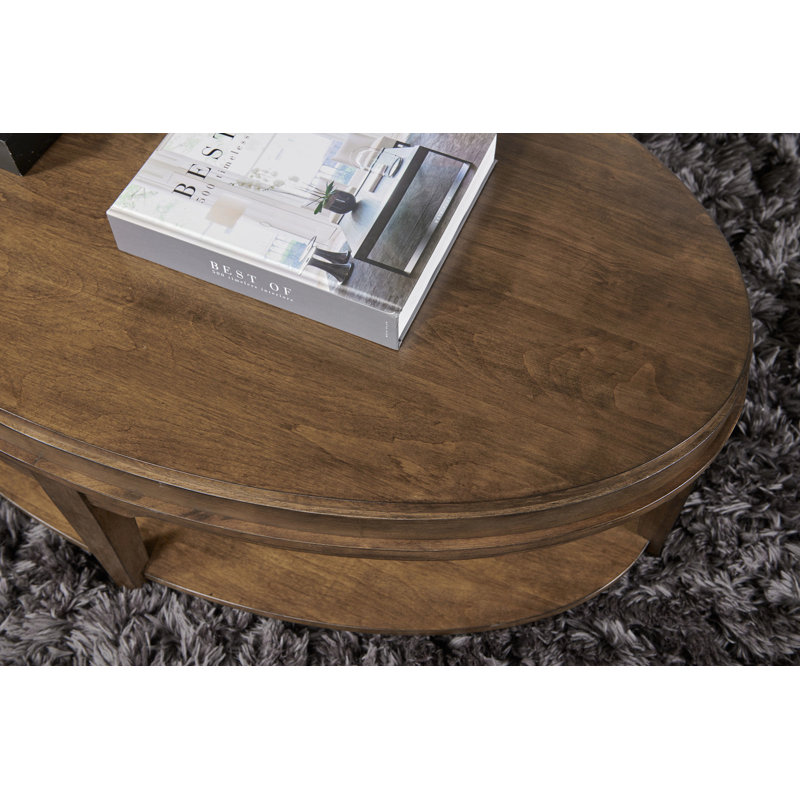 Table basse ovale (roulettes) - Auburn, Brun