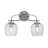 Unia 2 Light Bath Bar Shown In Graphite Finish With 6" Smoke Bubble Glass